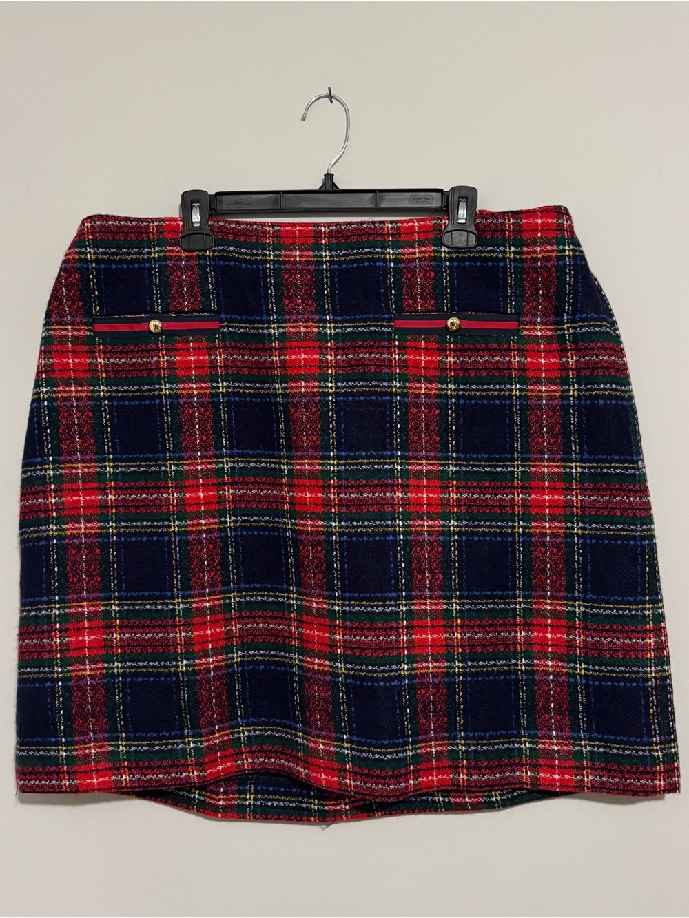 Classic Red & Navy Plaid Mini Skirt